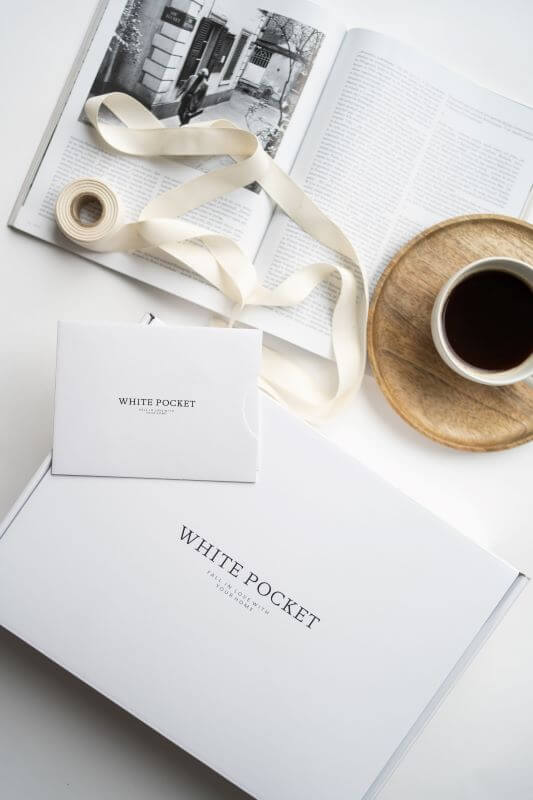 ozdobne pudelko white pocket