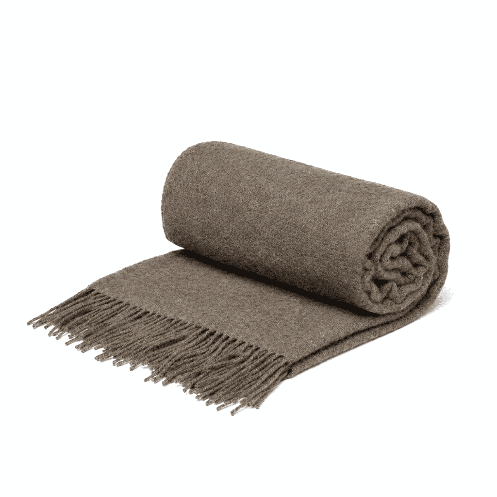 Koc z wełny merino classic brown
