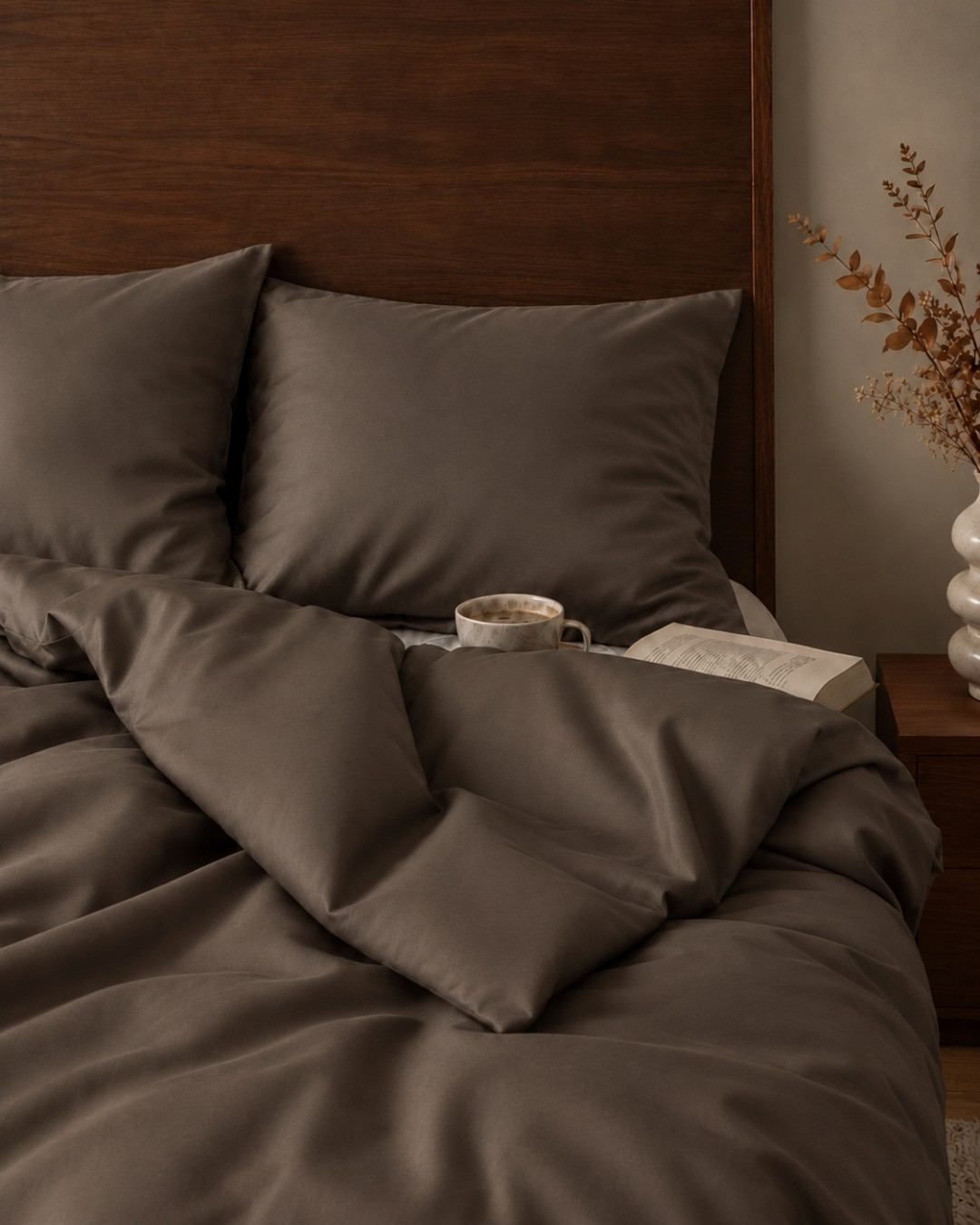 Cotton sateen bedding set ice blue