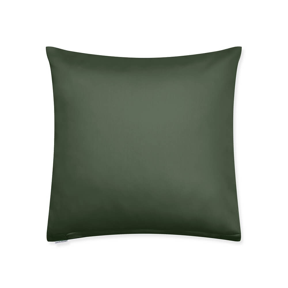 Cotton sateen pillowcase forest green