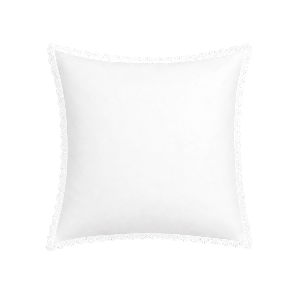 Poszewka z subtelną koronką pure white