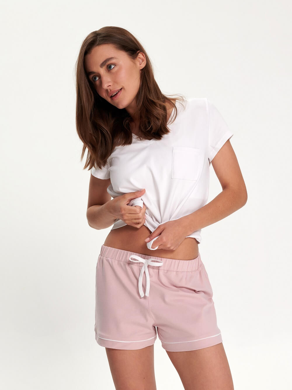 Koszulka V-neck biała