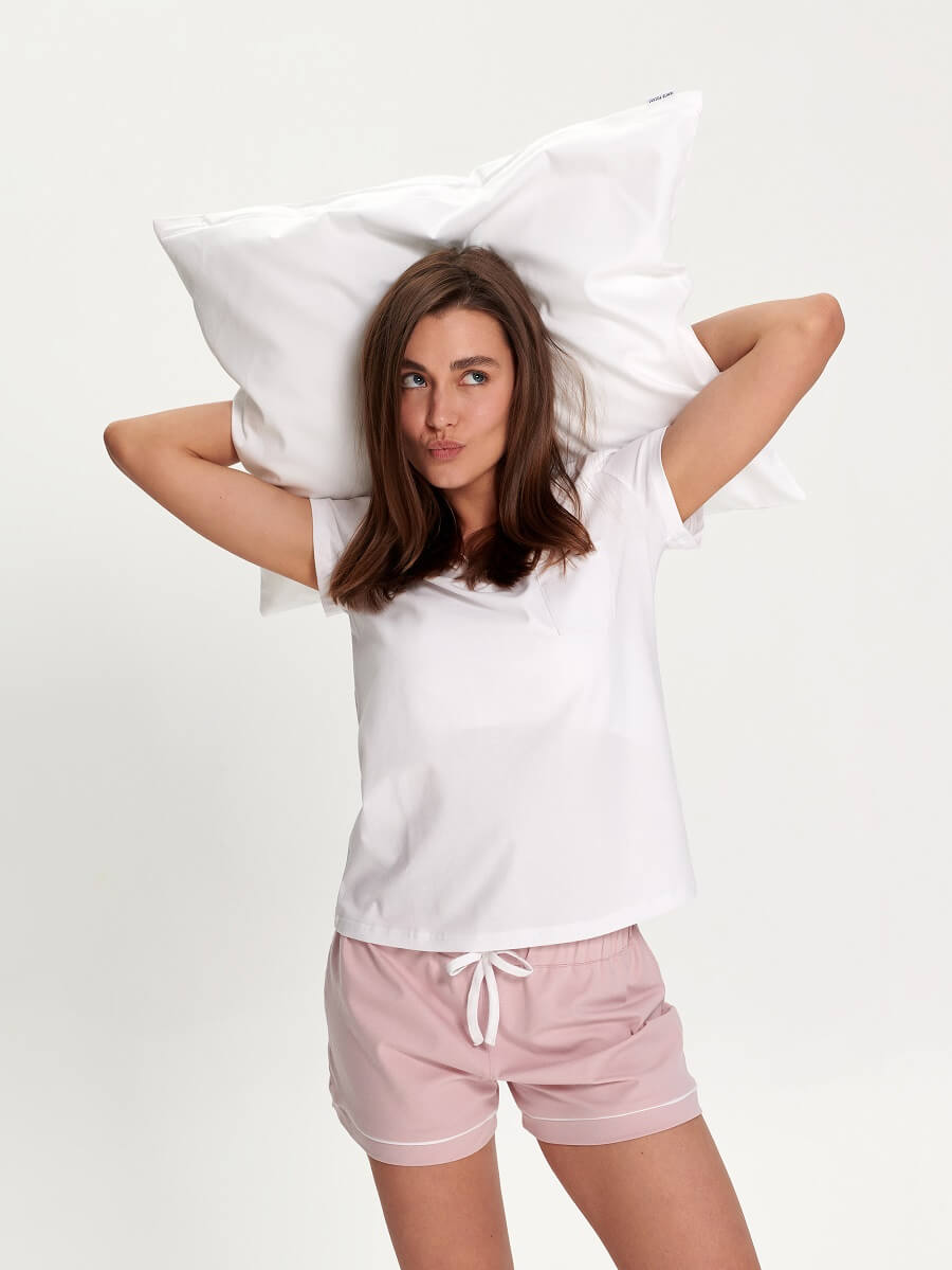 Koszulka V-neck biała