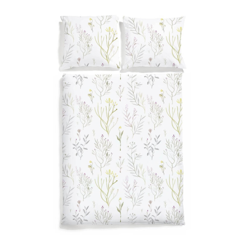 Alpine Flowers bedding set white pocket