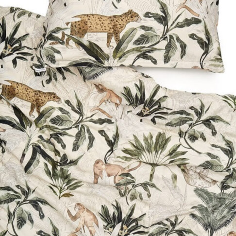 bedding jungle white pocket