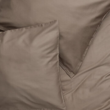 sateen bedding set  taupe white pocket